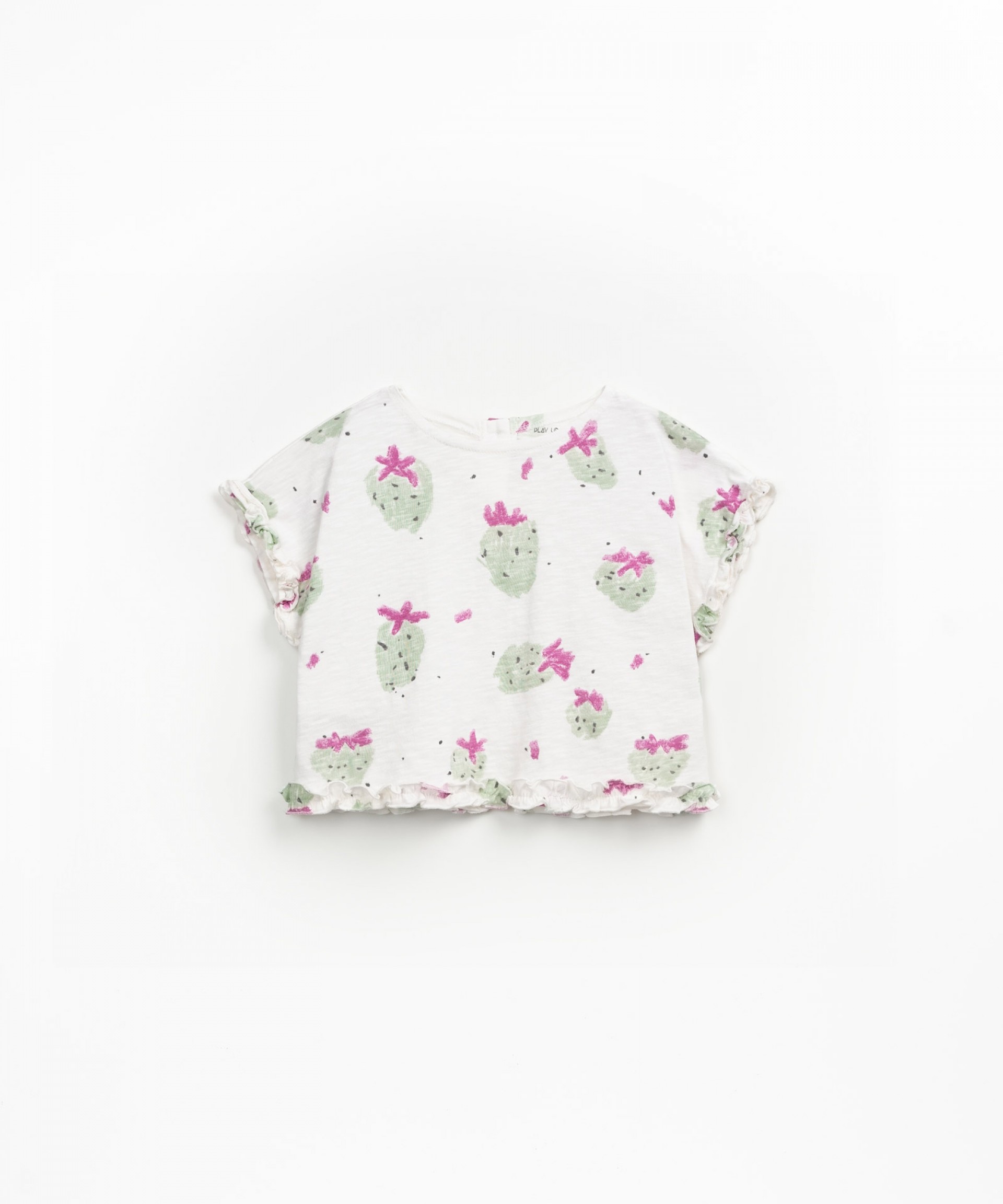 Camiseta de algodn orgnico con estampado de fresas