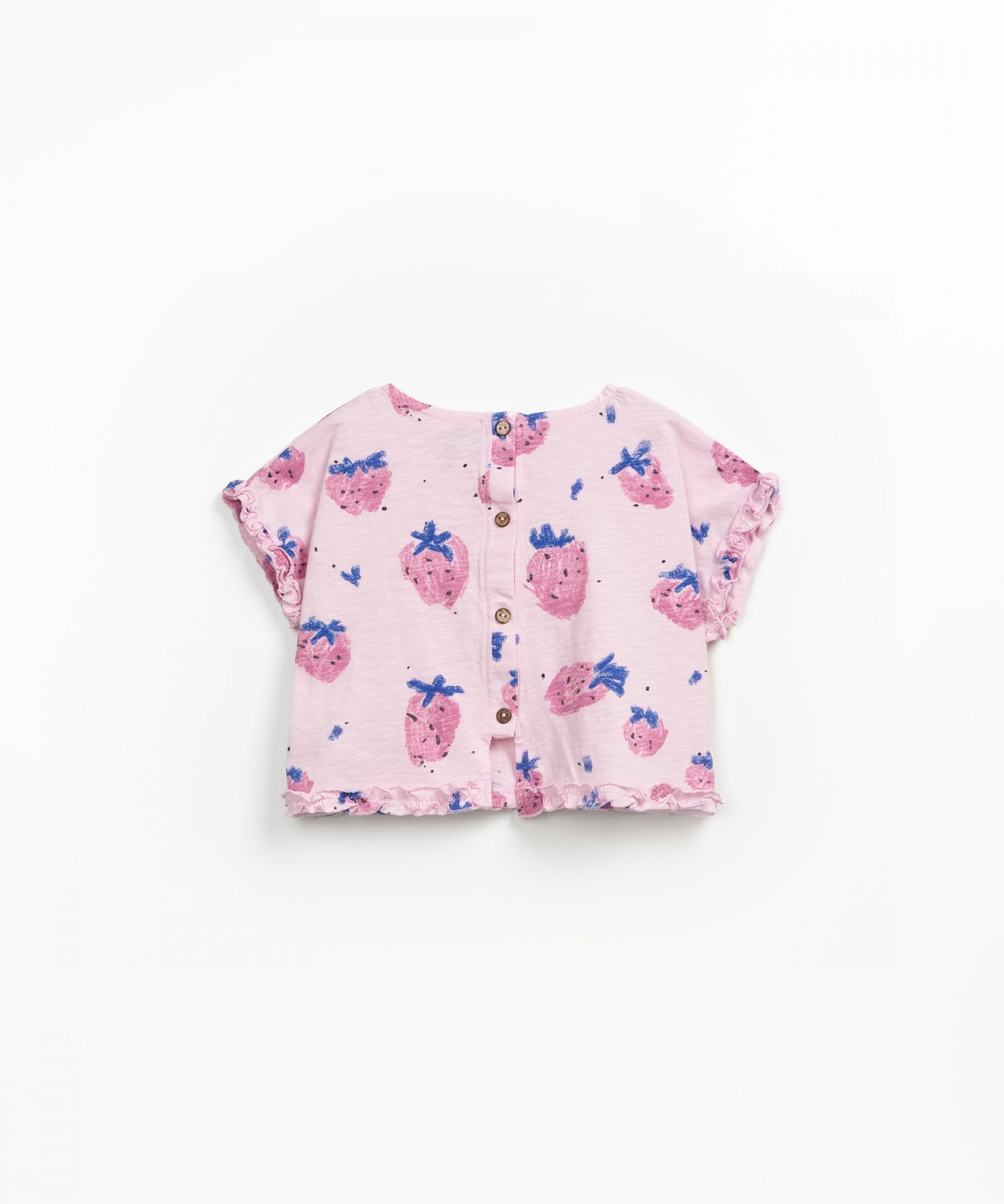Camiseta de algodn orgnico con estampado de fresas