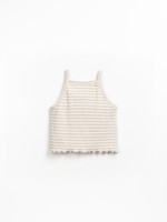 Striped natural fiber strappy top