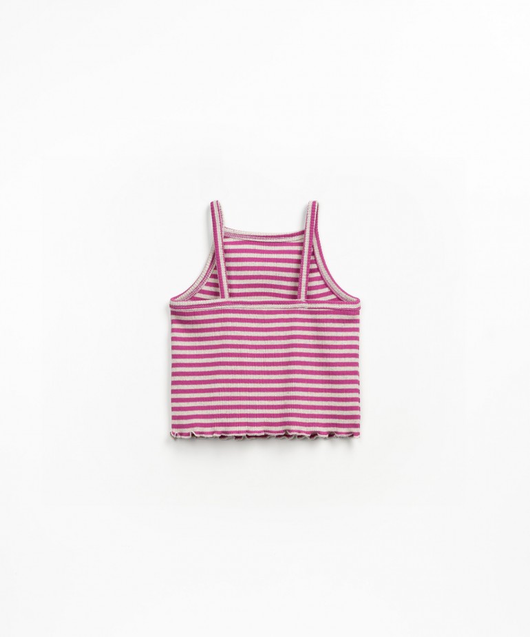 Top em fibras naturais s riscas