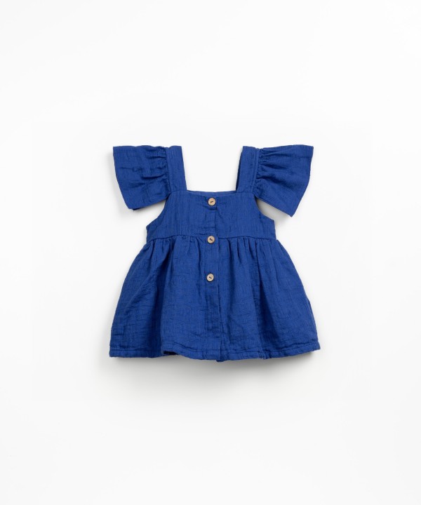 Tunic in fabric with a blend of natural fibers