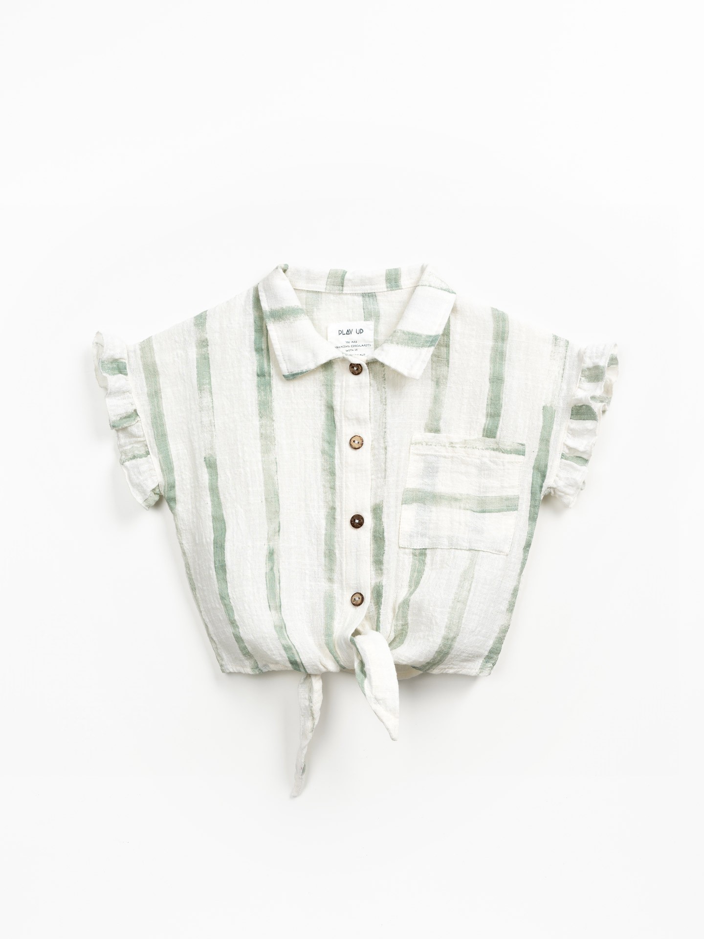 Túnica de algodón orgánico con estampado de rayas