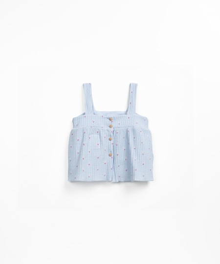 Top in maglia testurizzata con stampa di carciofi