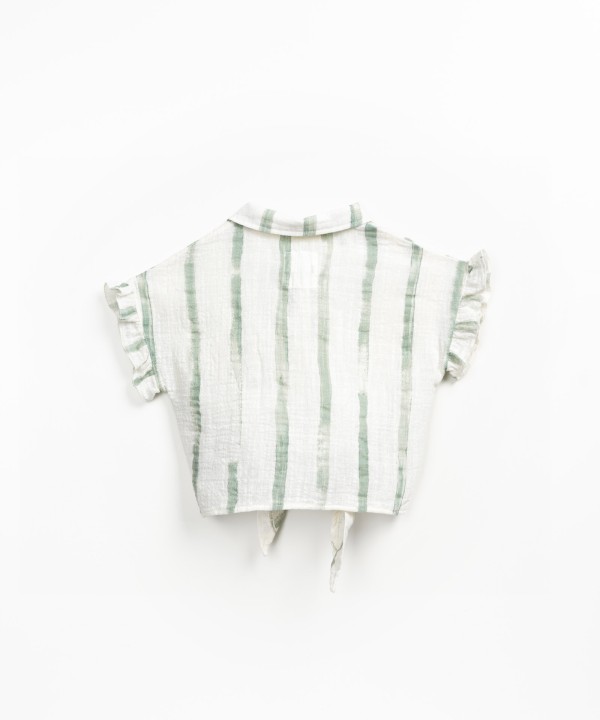 Túnica de algodón orgánico con estampado de rayas