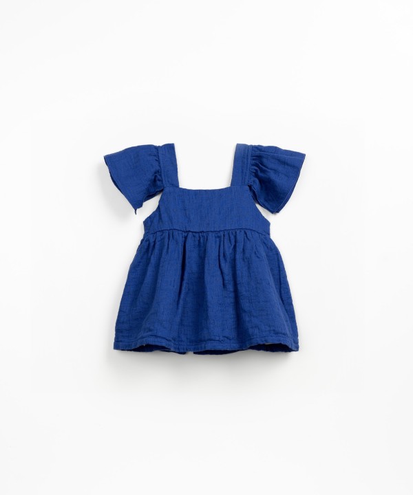 Tunic in fabric with a blend of natural fibers