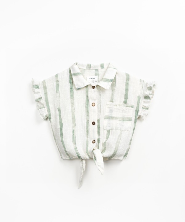 Túnica de algodón orgánico con estampado de rayas