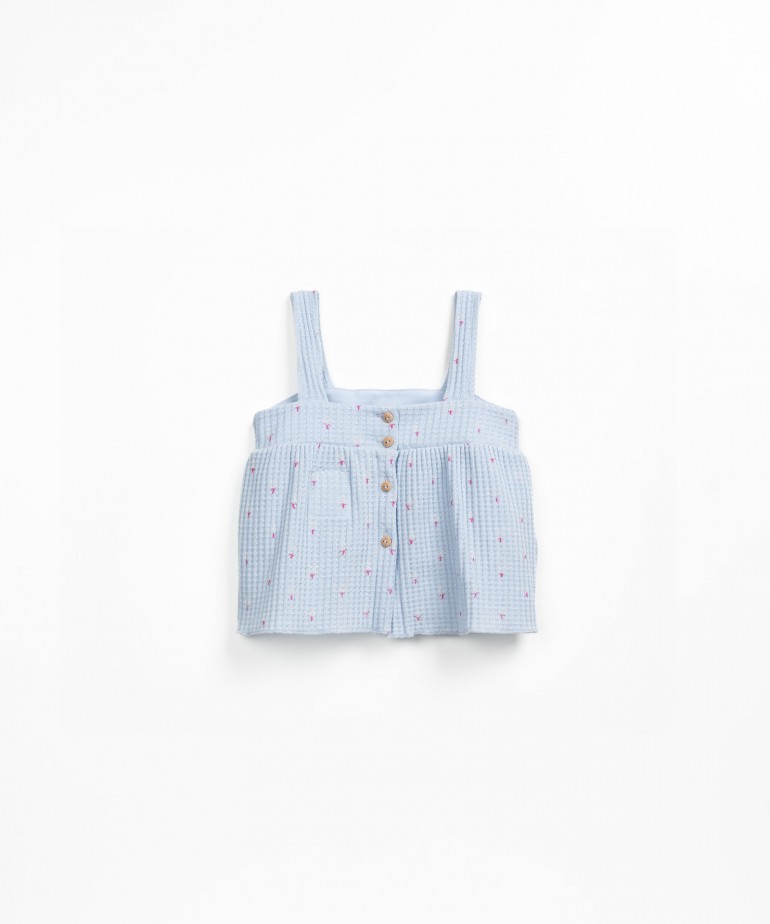 Top in maglia testurizzata con stampa di carciofi