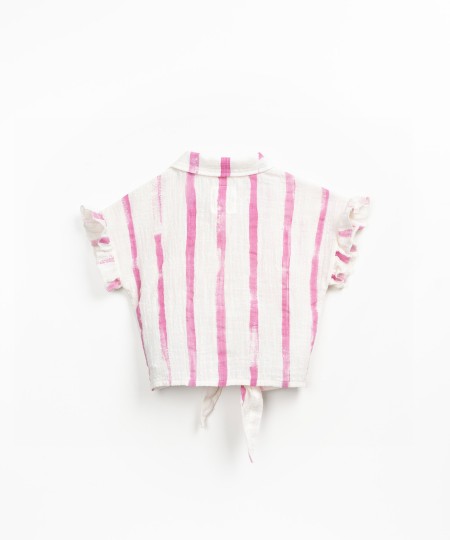 Tunica in cotone biologico con stampa a righe