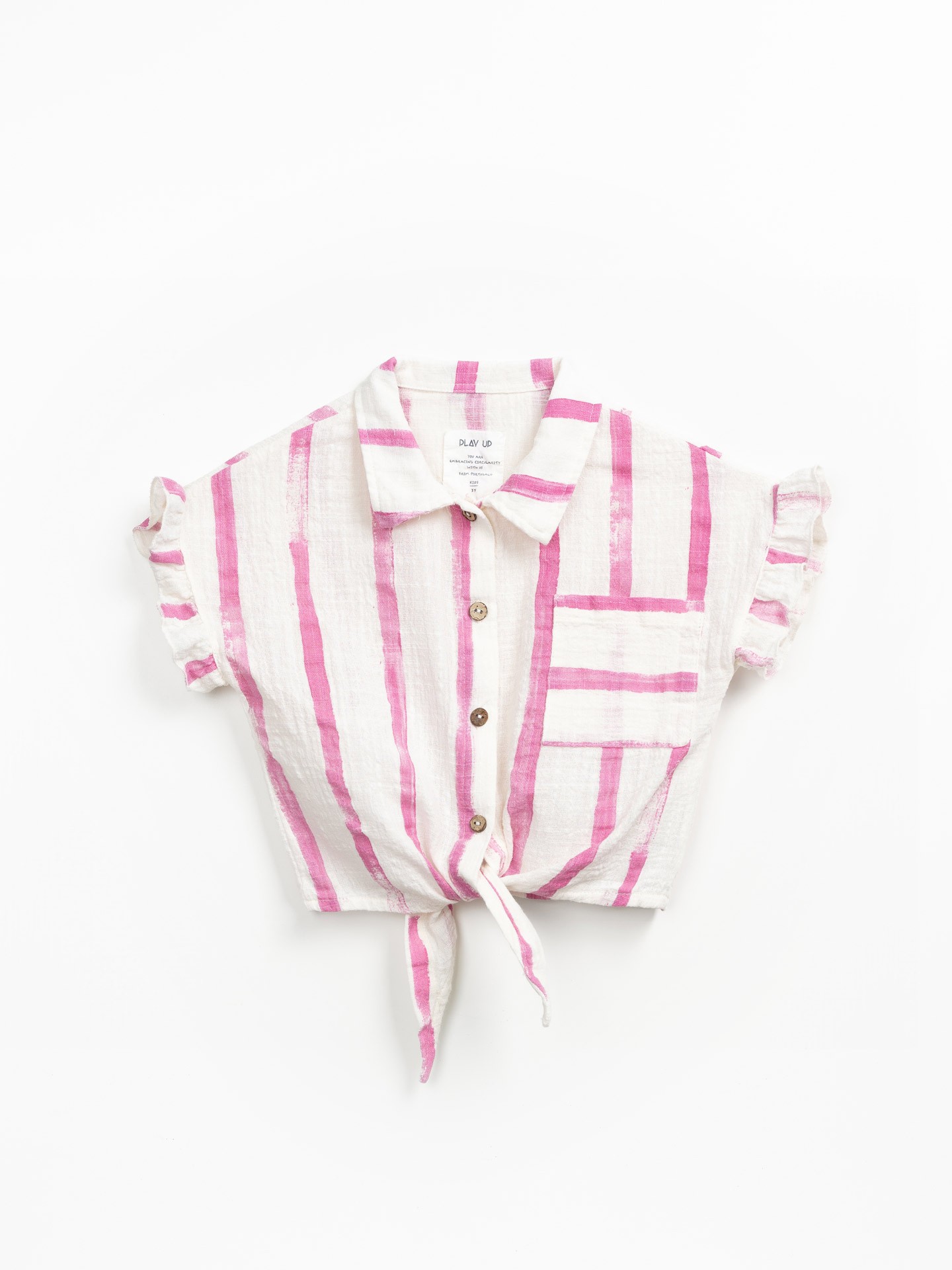 Túnica en algodón orgánico con estampado de rayas