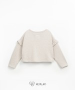 Knit sweatshirt with a blend of regenerative cotton and recycled cotton