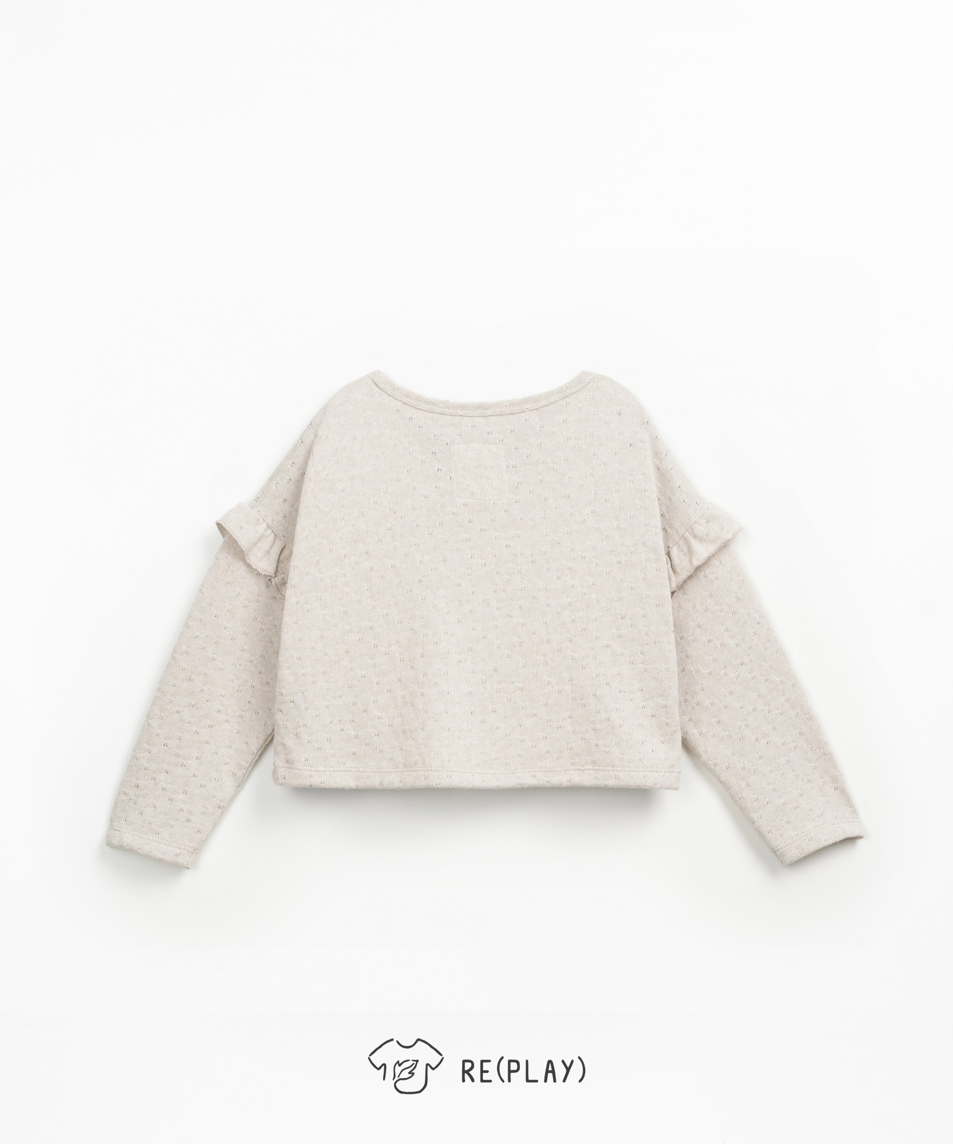 Knit sweatshirt with a blend of regenerative cotton and recycled cotton