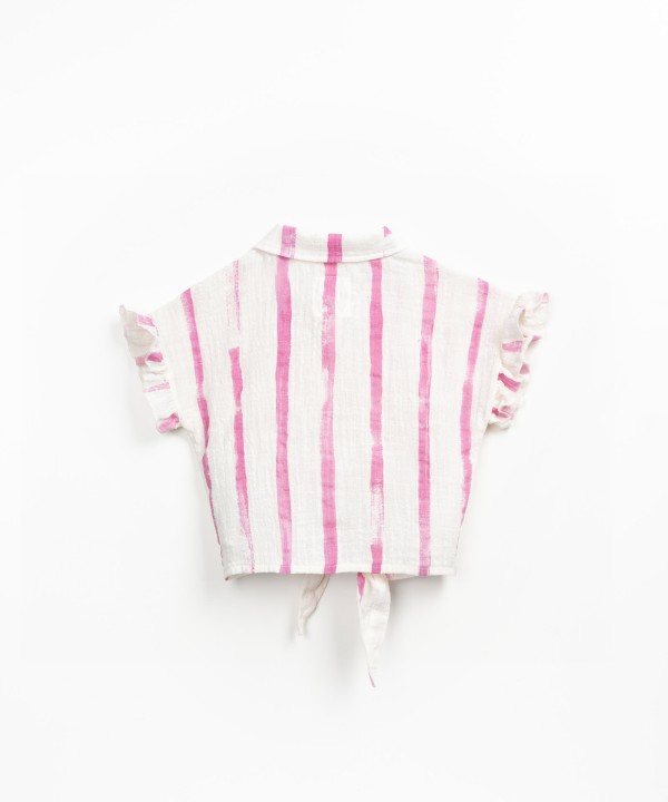 Túnica en algodón orgánico con estampado de rayas