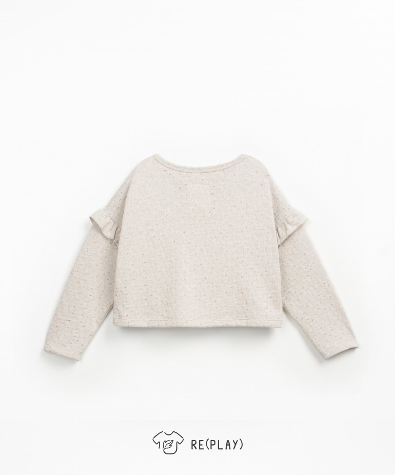 Felpa con volant sulle maniche