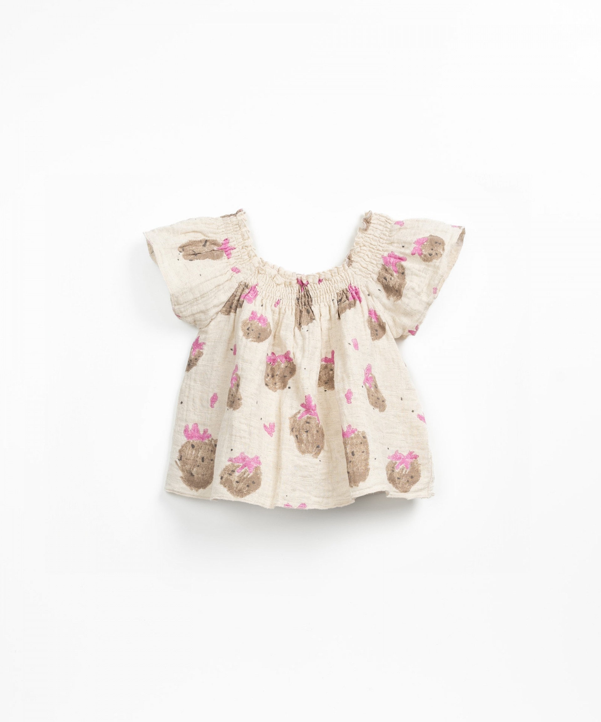 Tunic made of cotton and linen fabric