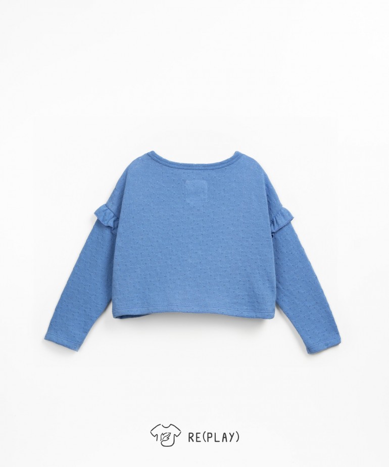 Felpa con volant sulle maniche