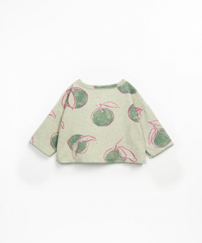 Felpa stampata con miscela di fibre riciclate e fibre naturali