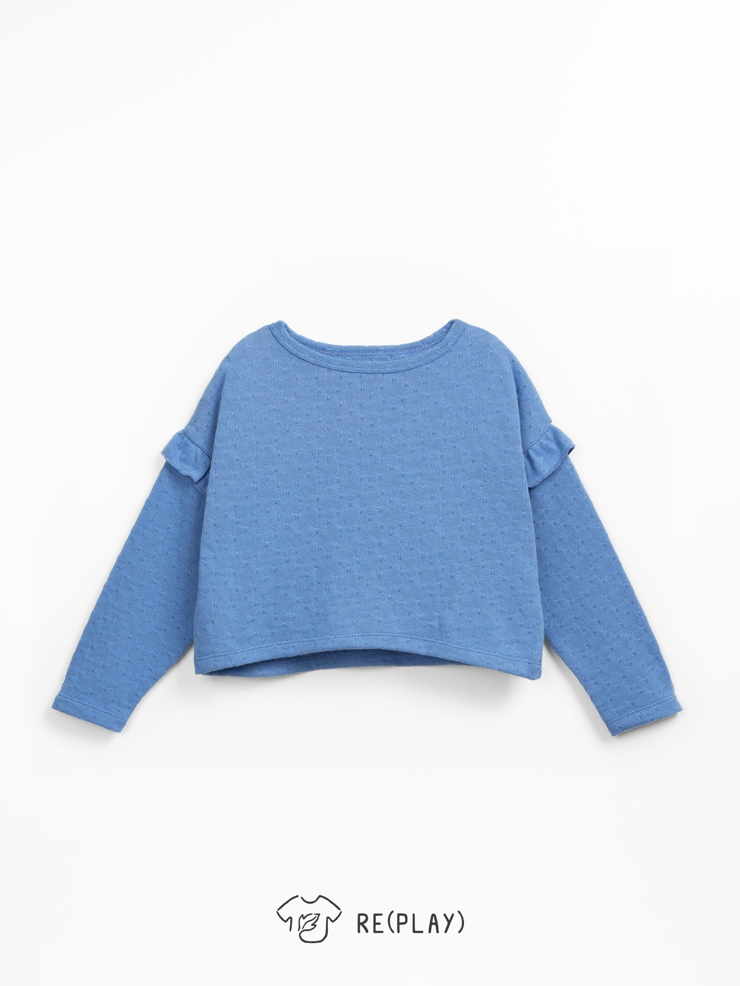 Sweatshirt with ruffles on the sleeves