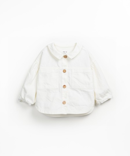 Cotton twill jacket with coconut buttons