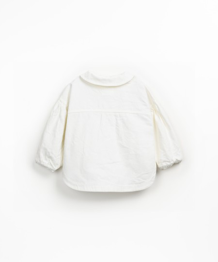 Casaco de sarja de algodão com botões de coco