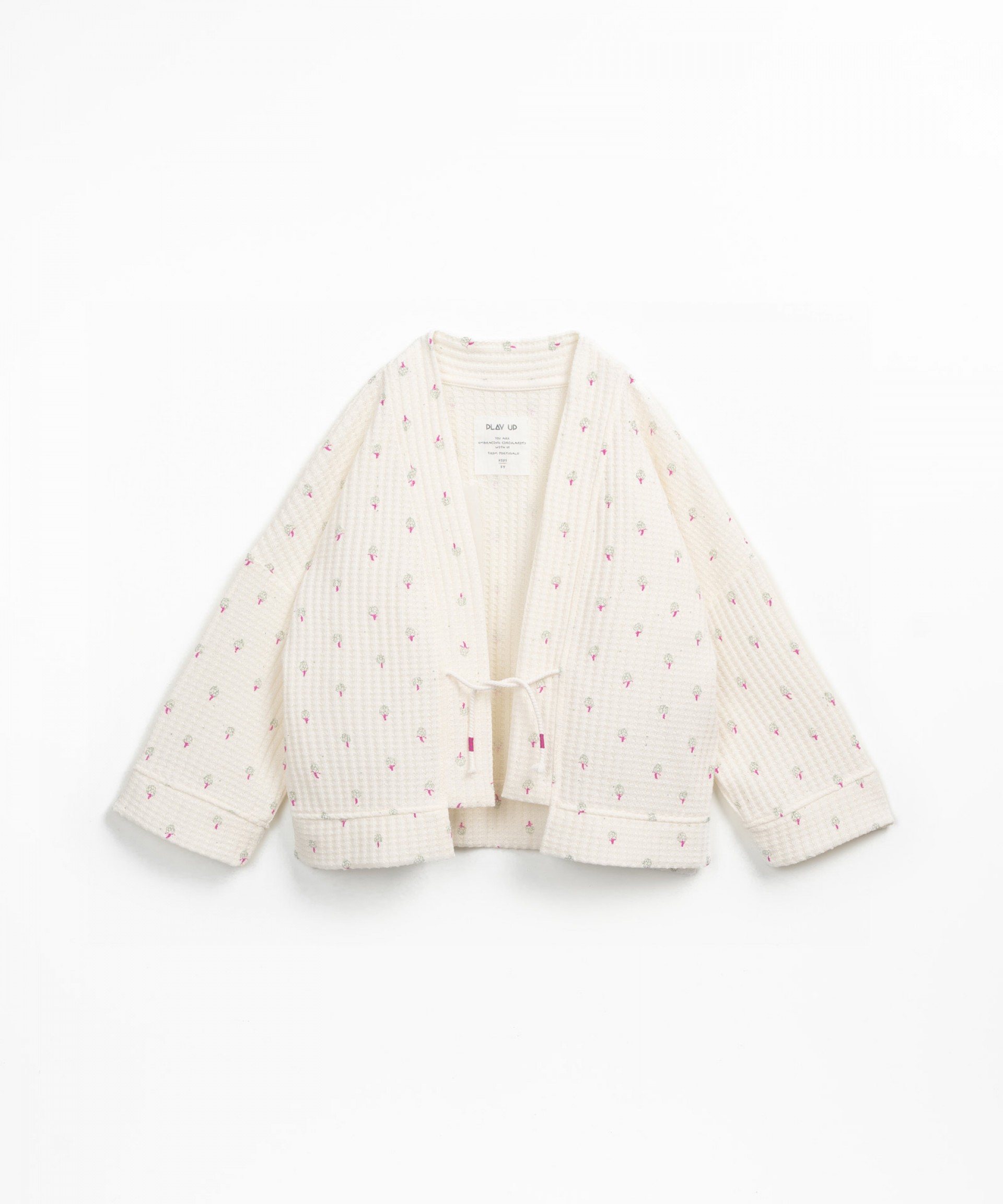 Knitted jacket with artichoke print