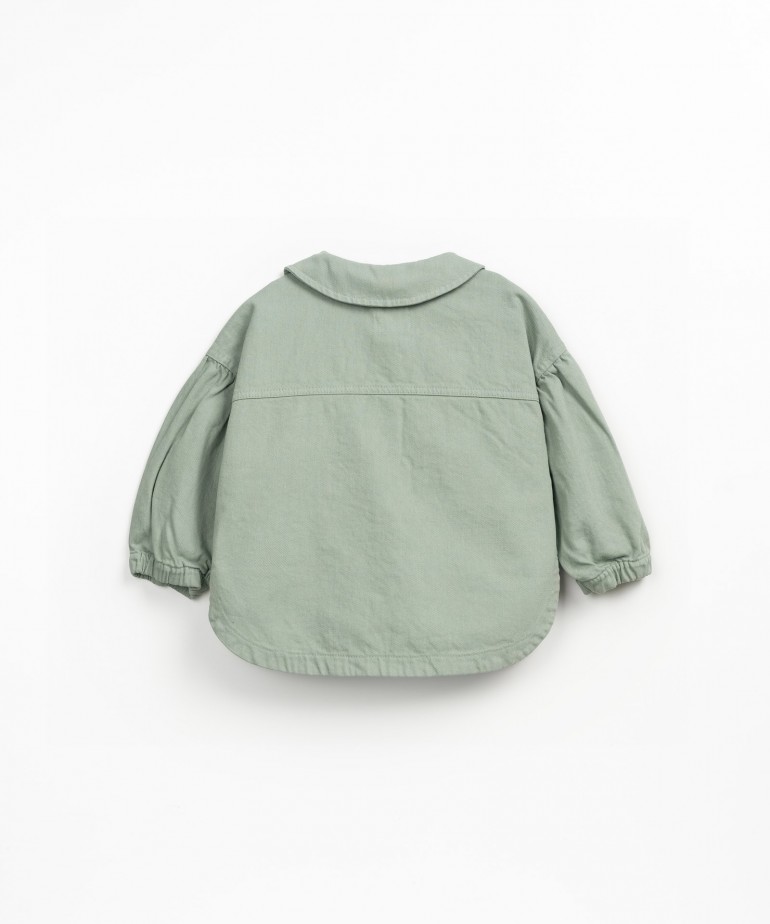 Cotton twill jacket with coconut buttons