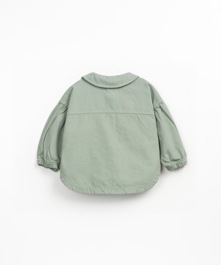 Cotton twill jacket with coconut buttons