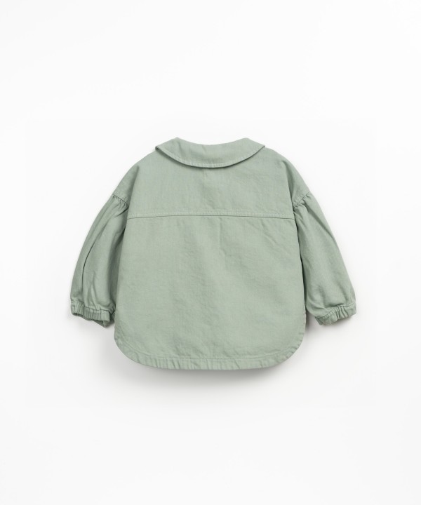 Giacca in twill di cotone con bottoni in cocco