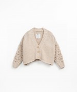 Chaqueta de punto cropped con botones de coco