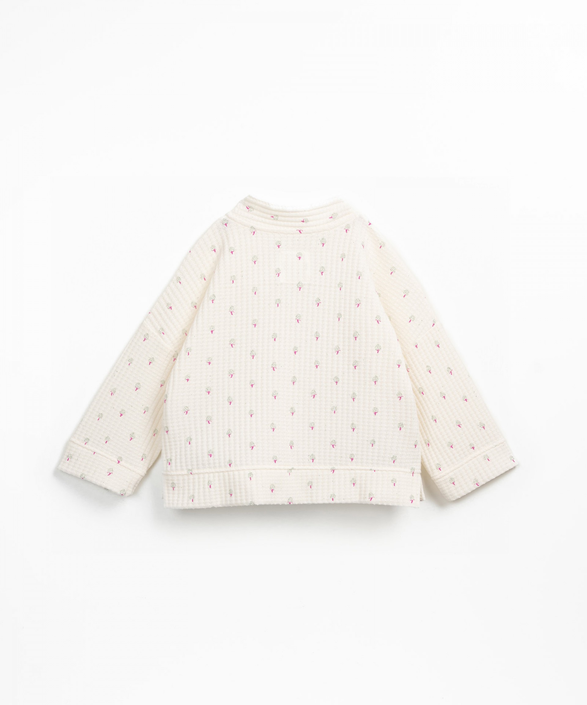 Knitted jacket with artichoke print
