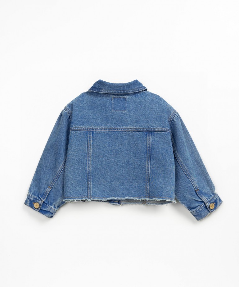 Cotton denim jacket with pockets