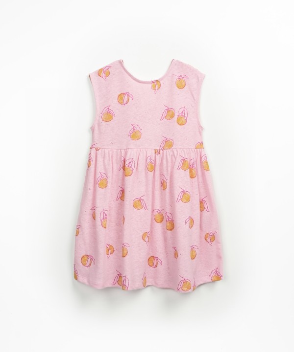 Vestido de punto con estampado de naranjas