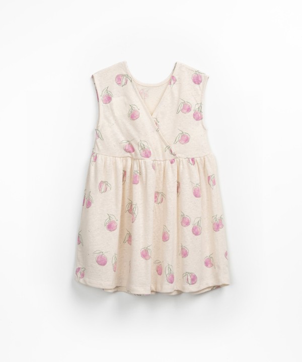 Vestido de punto con estampado de naranjas