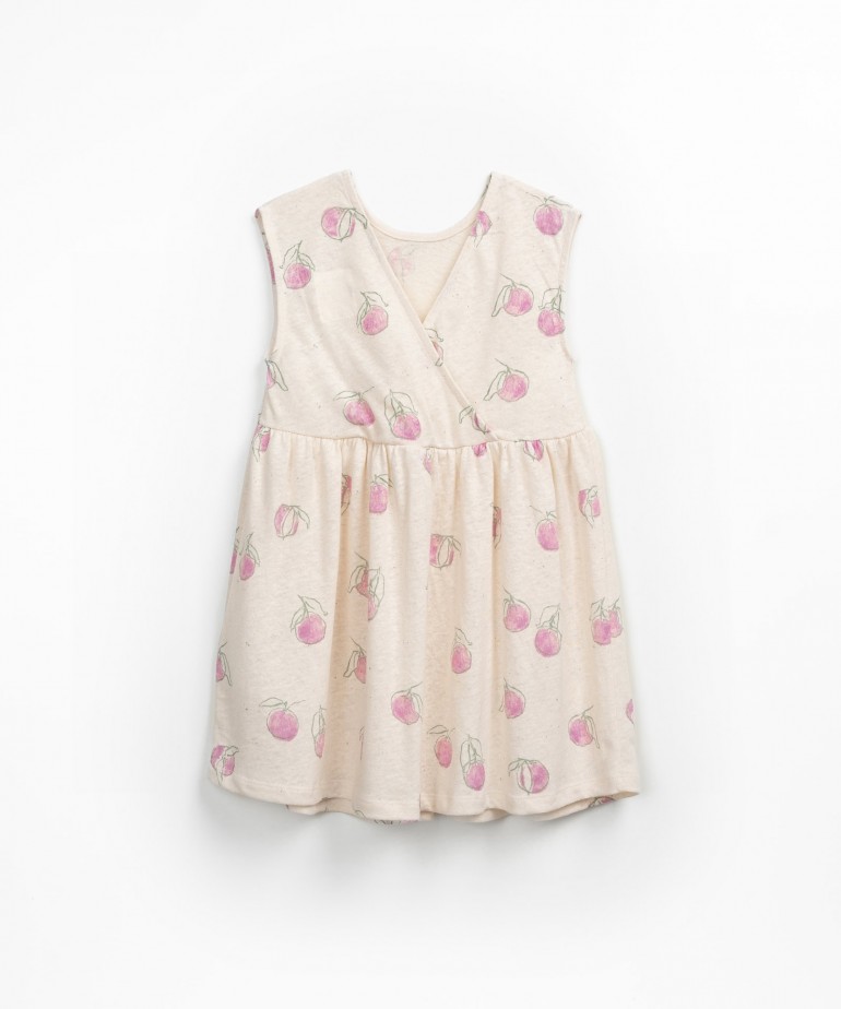 Vestido de malha com estampadode laranjas