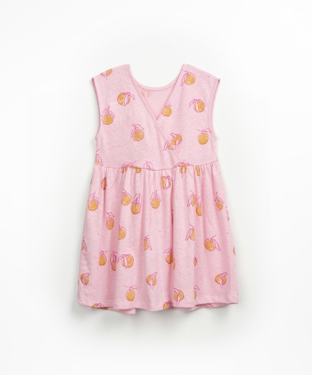 Vestito in maglia con stampa di arance