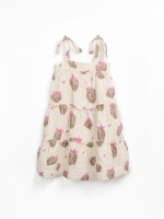 Vestito in tessuto con stampa di fragole