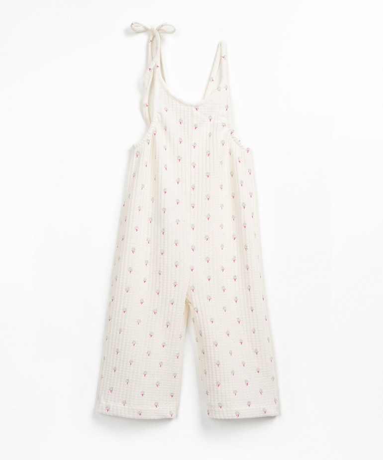 Textured jersey jumpsuit with print