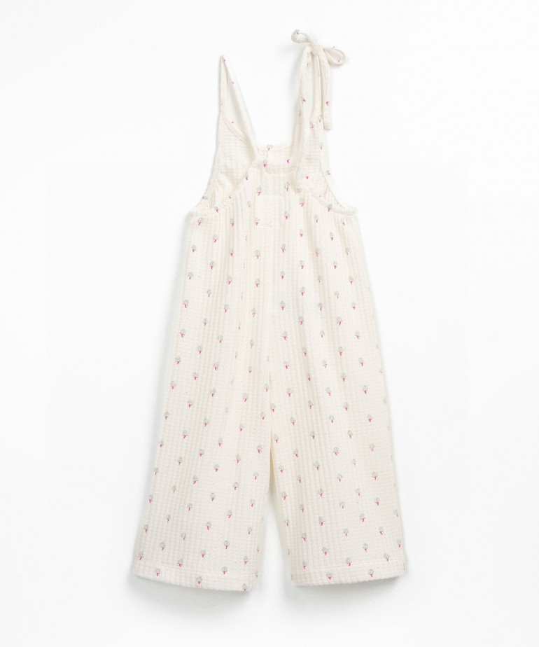 Tuta in maglia testurizzata con stampa