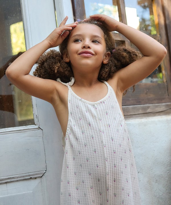 Mono de punto texturizado con estampado