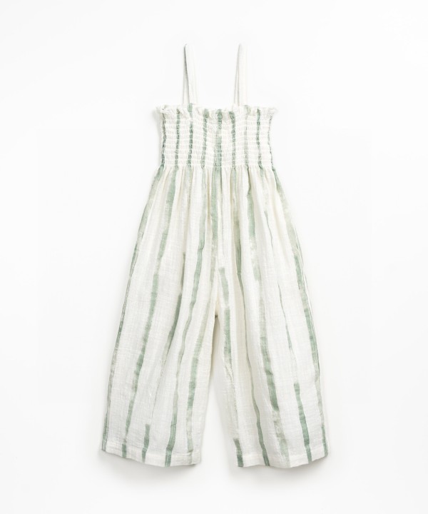 Long jumpsuit with striped print