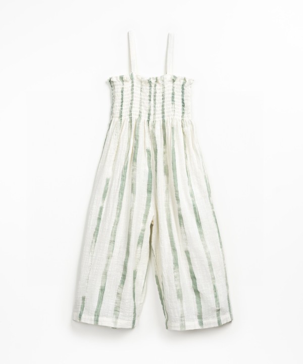 Long jumpsuit with striped print