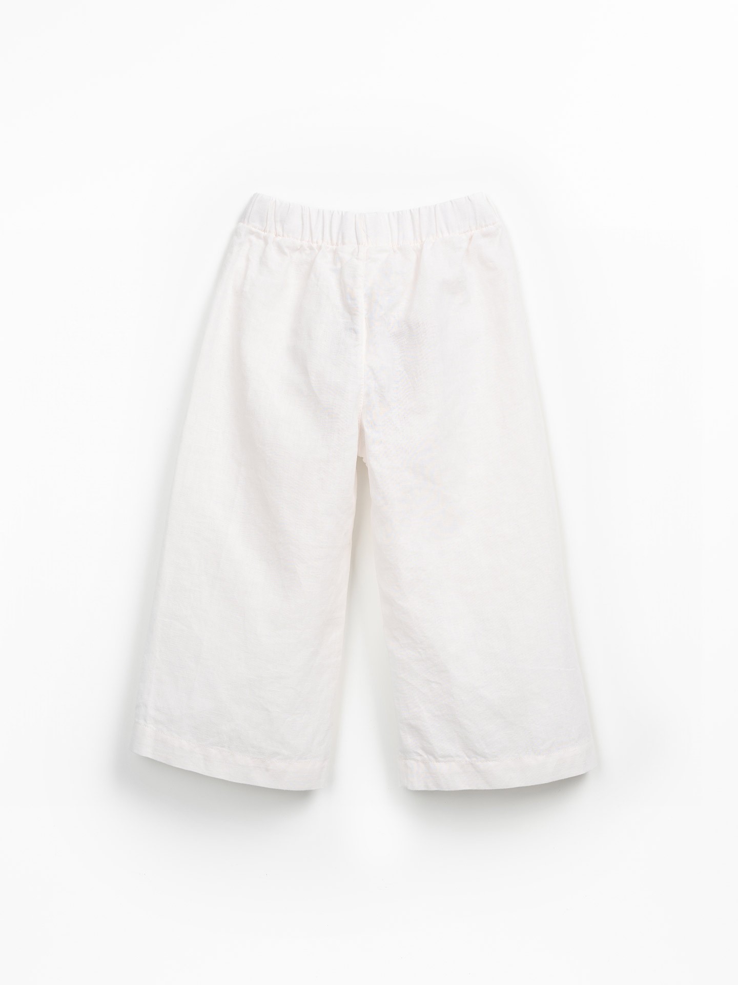 Pantaloni in lino e cotone biologico con cordoncino decorativo