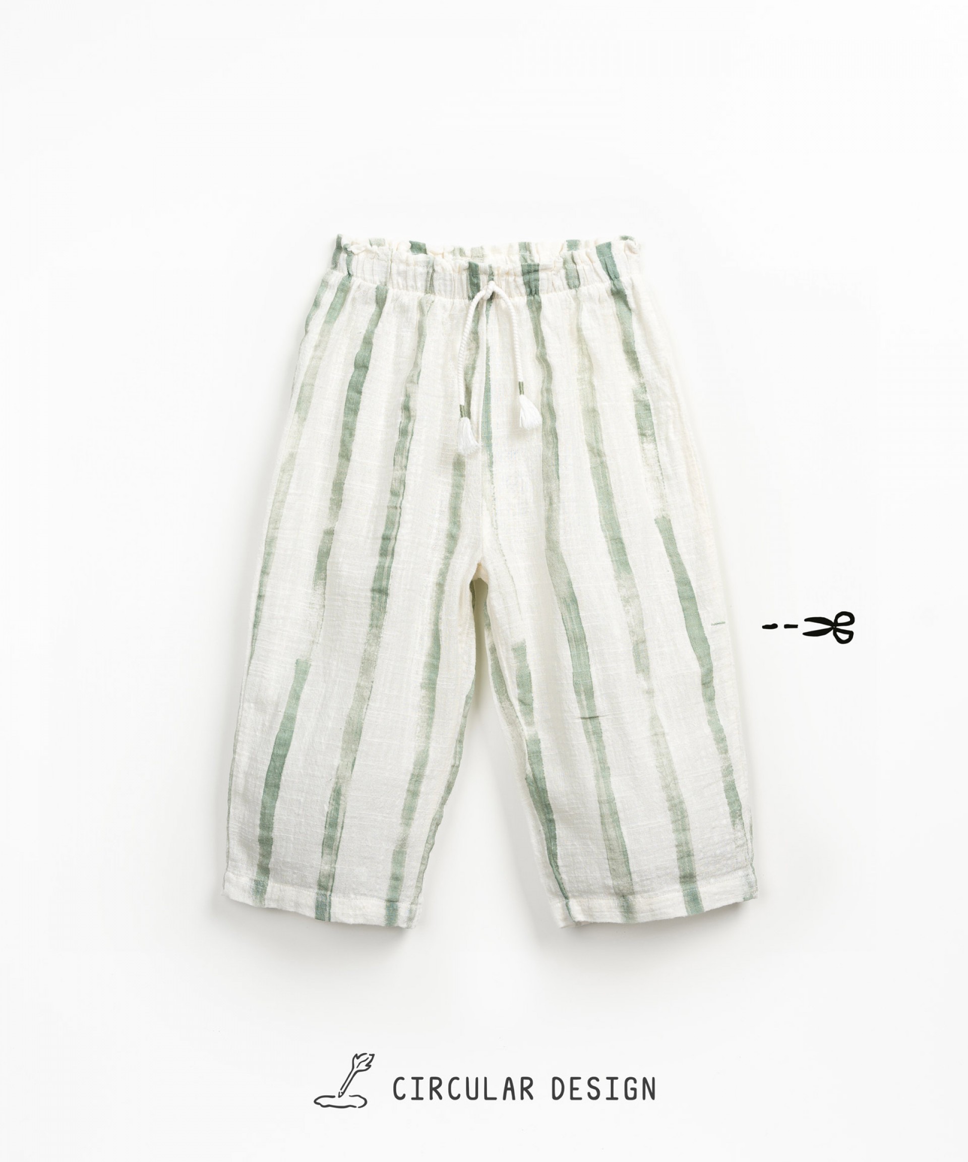 Fabric trousers with striped print