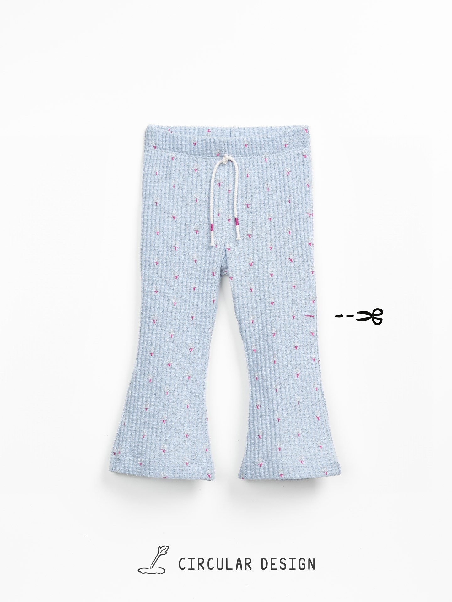 Pantalón de punto texturizado con cordón decorativo