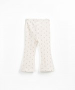 Textured knit trousers with print