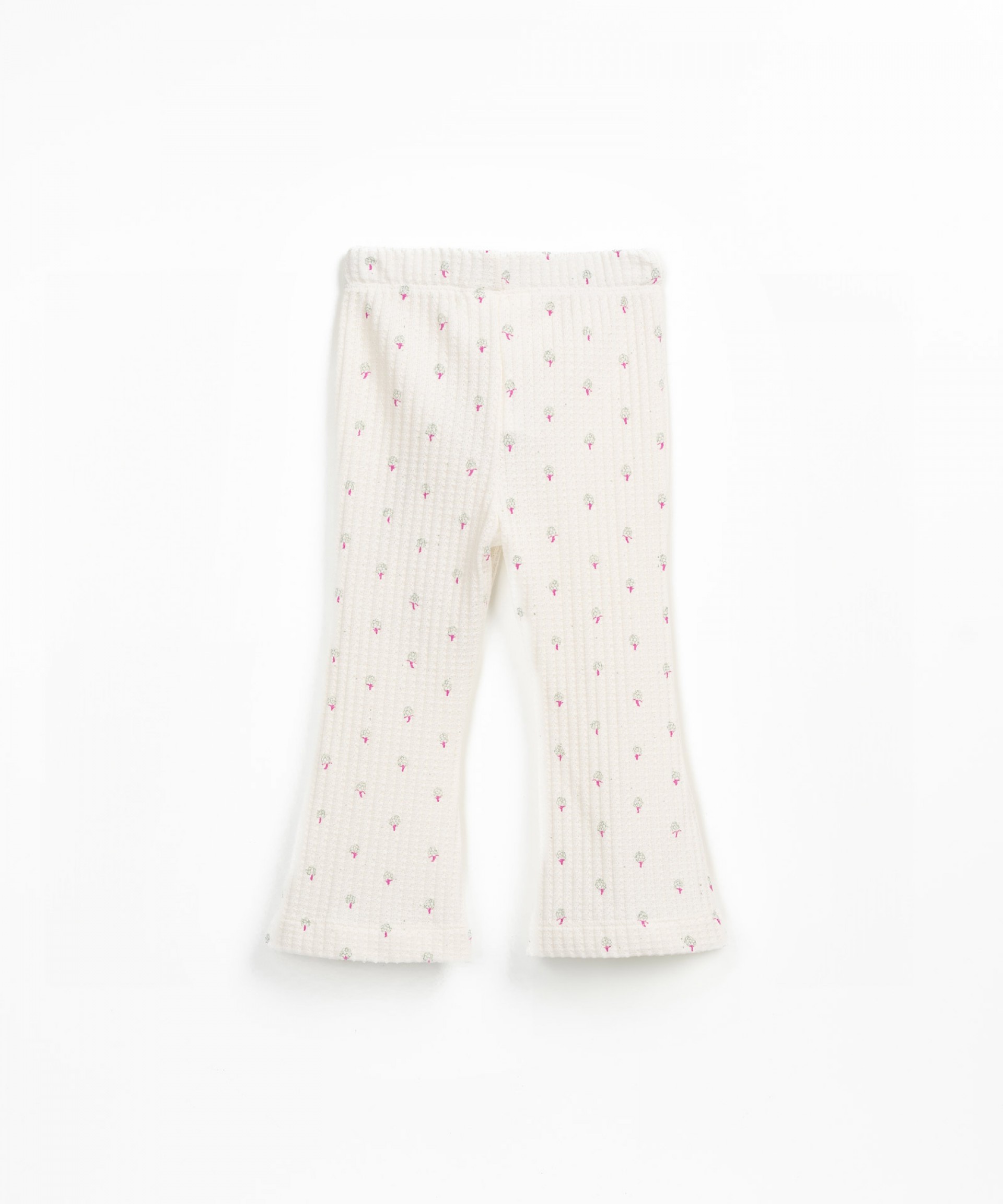 Textured knit trousers with print
