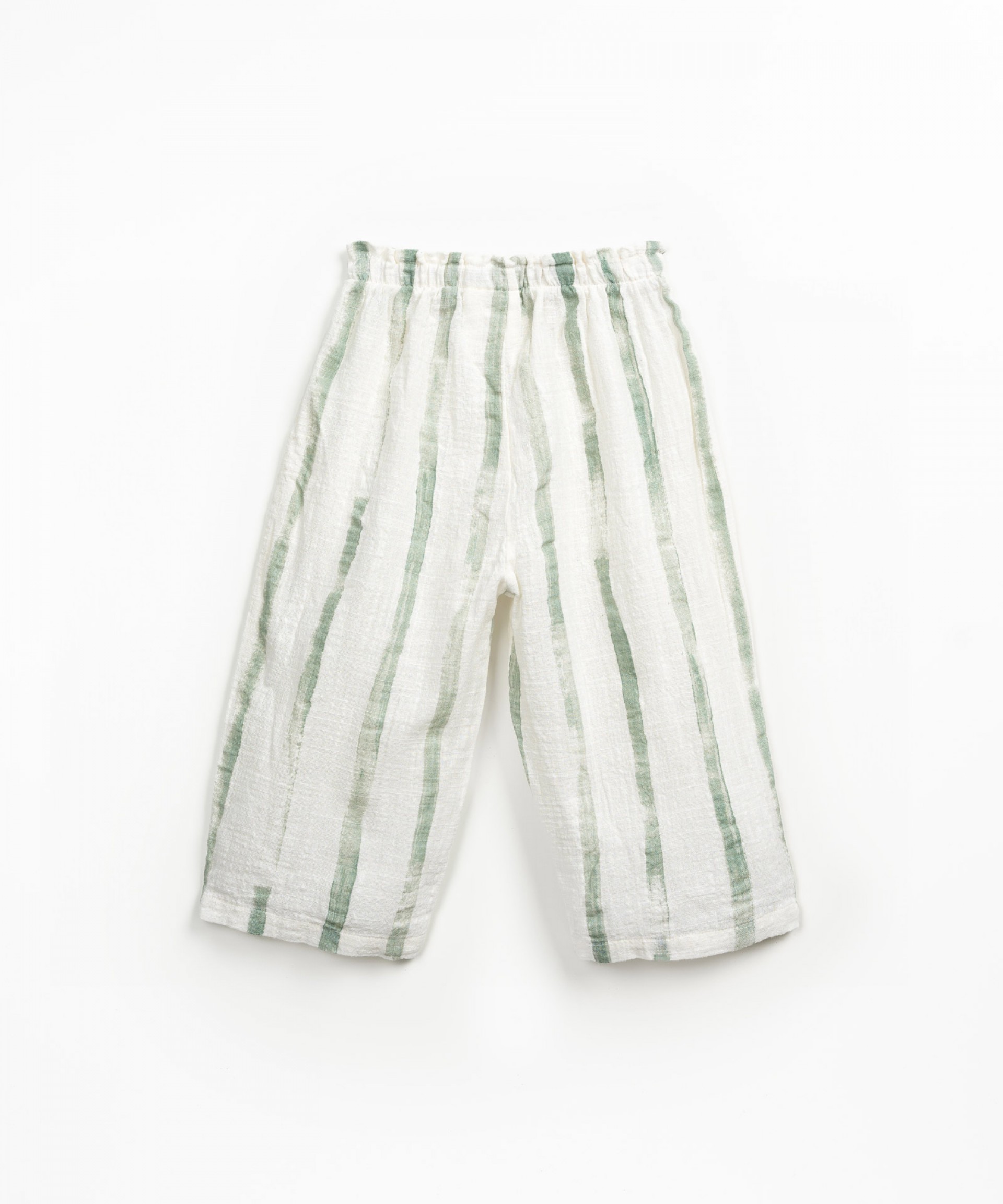 Fabric trousers with striped print