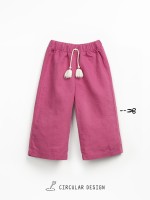 Pantaloni in lino e cotone biologico con cordoncino decorativo Pantaloni in lino e cotone biologico con cordoncino decorativo