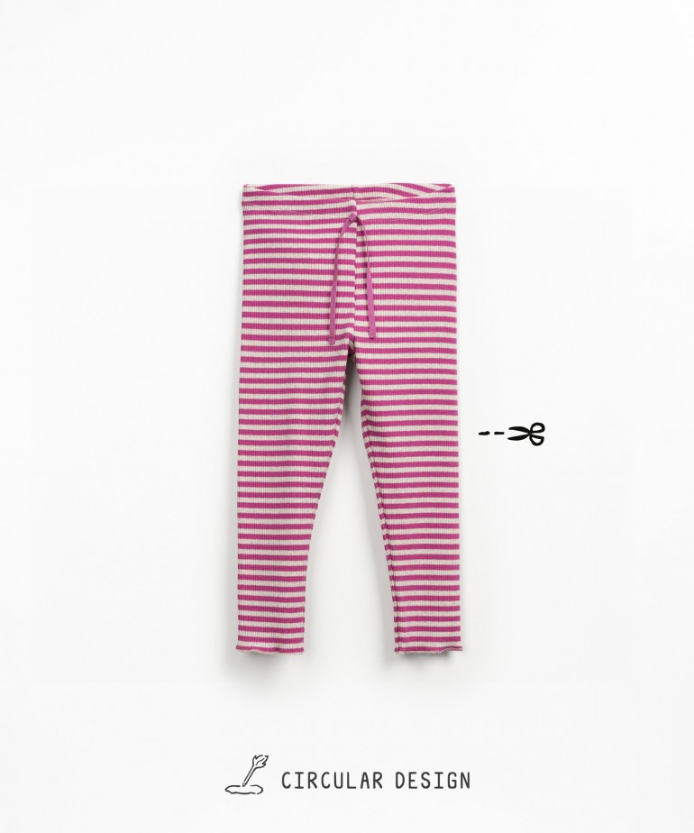 Leggings in a cotton and hemp blend with stripes