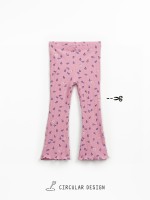 Leggings de malha canelada com estapado de p�ras