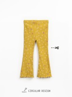 Leggings de malha canelada com estapado de p�ras